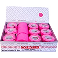 12 rollos de vendas elásticas cohesivas- varios tamaños y colores (rosa- 7-5)